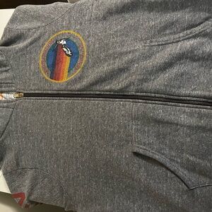 Aviator Nation Gray Hoodie with Rainbow Logo